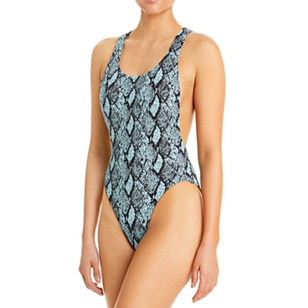 Solid & Striped Women's Blair Snake Jacquard One Piece Swimsuit M Fresh Air Blue